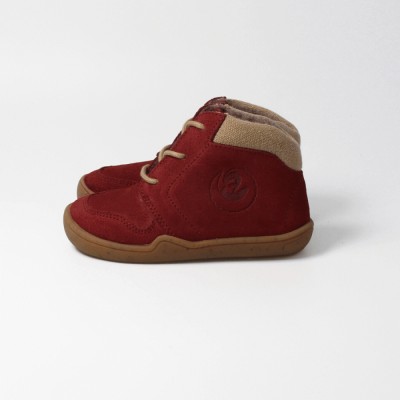 bLIFESTYLE PANGOLIN VEL SCHMAL vlies bordeaux – Barfußschuhe für Kinder