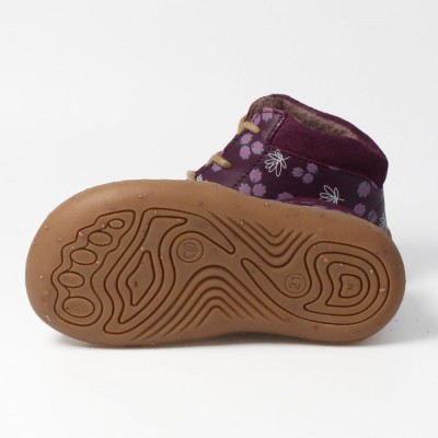 bLIFESTYLE PANGOLIN NAP vlies winterrosa – Barfußschuhe für Kinder, Farbe: pflaume