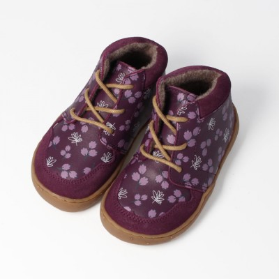 bLIFESTYLE PANGOLIN NAP vlies winterrosa – Barfußschuhe für Kinder, Farbe: pflaume
