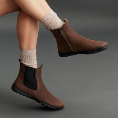 Groundies Everyday Chelsea taupe brown – Barfußschuhe für Damen