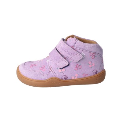 bLIFESTYLE waschbärSTYLE VELOURS sommerlavendel – Barfußschuhe für Kinder, Farbe: lavendel mit print