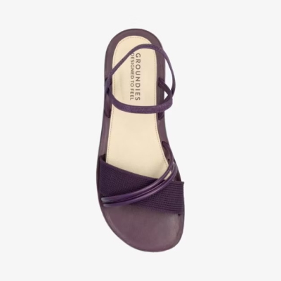 Groundies Corfu dark plum – Barfußschuhe für Damen, Farbe: pflaume
