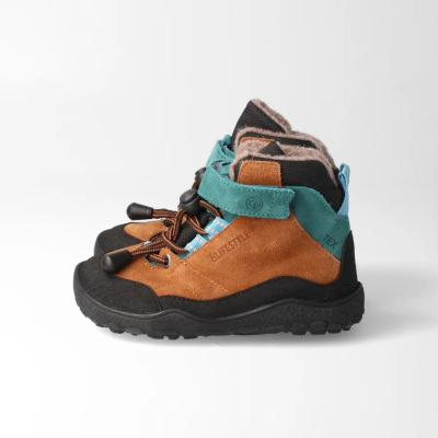 bLIFESTYLE steinbockSTYLE VELOURS TEX vlies haselnuss – Barfußschuhe für Kinder