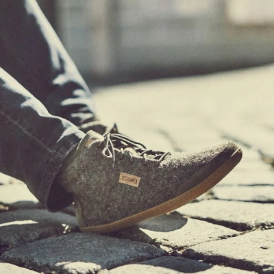 Doghammer Terrar Wool High greyisch – Barfußschuhe für Damen & Herren