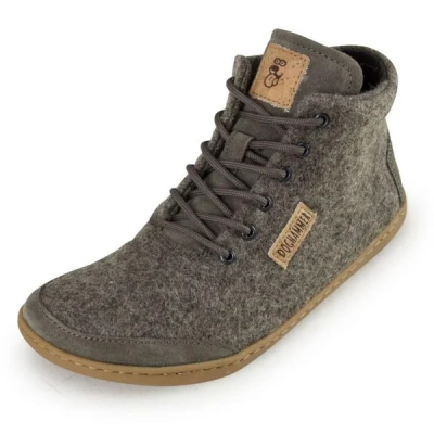 Doghammer Terrar Wool High greyisch – Barfußschuhe für Damen & Herren