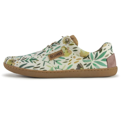 Doghammer Textile Terrar vegan olive-flower – Barfußschuhe für Damen & Herren