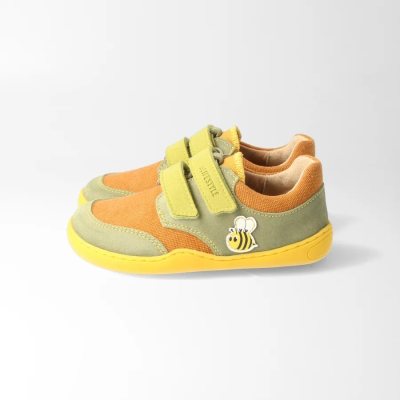 bLIFESTYLE eidechseSTYLE Biene – Barfußschuhe für Kinder, Farbe: moosgrün