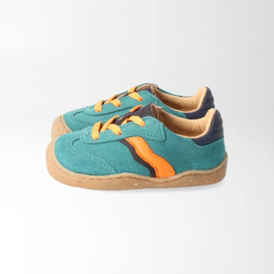 bLIFESTYLE wildbieneSTYLE BABY VEL Petrol – Barfußschuhe für Kinder