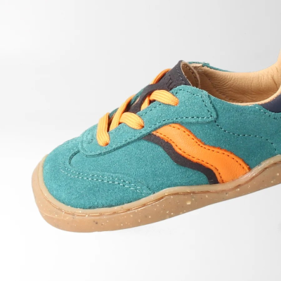 bLIFESTYLE wildbieneSTYLE BABY VEL Petrol – Barfußschuhe für Kinder