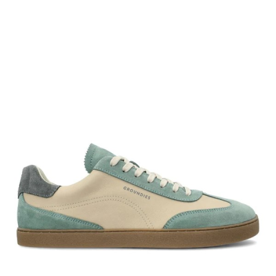Groundies Panama Beige/Sage Green – Barfußschuhe für Damen & Herren, Farbe: off white/green